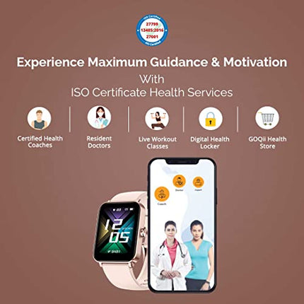 GOQii Insure+ 5 lakhs Health Insurance with Smart Vital Max (Pink) and 3 Months Personal Coaching - Unboxify