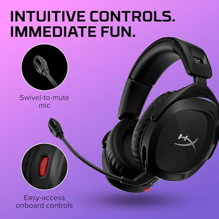 HyperX Cloud Stinger 2 Wireless Gaming Headset Compatible with PC. Noise-Cancelling Swivel-to-Mute Microphone, Comfortable Memory Foam, UP to 20 Hours of Battery Life (676A2AA) - Unboxify