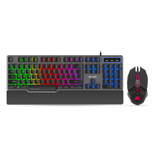 Ant Esports KM500 Wired Gaming Keyboard and Mouse Combo | 19 Anti-Ghosting Keys | Braided Cable with Rubberized Coating | 3200 DPI Optical Sensor | LED Backlit Mouse with Scroll Wheel