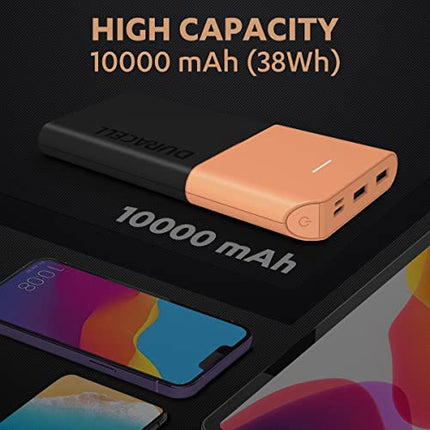 Duracell Power Bank 10000 mAh, Portable Charger, USB C/Micro USB Input, USB A/USB C Output, Fast Charge Technology, 22.5W Power Delivery for Smartphones, Tablets, Headphones and USB-Powered Devices - Unboxify
