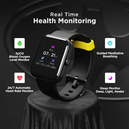 Boat Xtend Smartwatch Batman Edition w/Alexa Built-in, 1.69 HD Display, Multiple Watch Faces, Stress Monitor, Heart & SpO2 Monitoring, 14 Sports Modes, Sleep Monitor, 5 ATM(Knight Black) - Unboxify