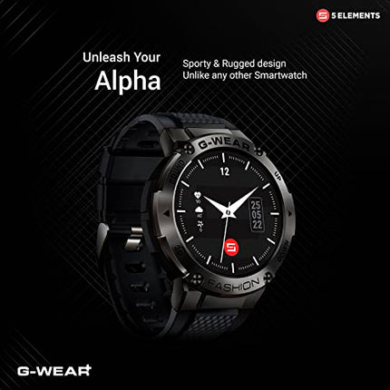 5Elements G-WEAR+ Fashion BT Calling Smartwatch Sport 1.32Inch UltraHD TrueView Display 750 Nits 360*360 Pixels 24/7 HR Monitor Voice assist 10Day Battery Built in Games Hindi Language - Unboxify