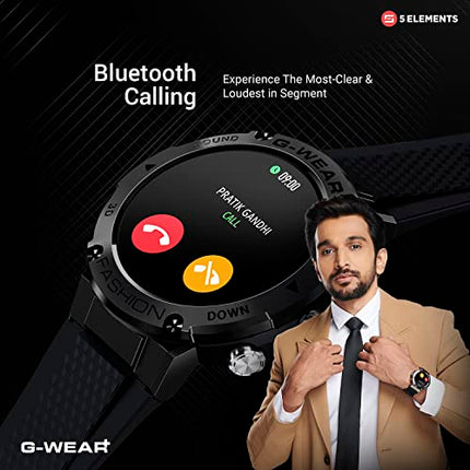 5Elements G-WEAR+ Fashion BT Calling Smartwatch Sport 1.32Inch UltraHD TrueView Display 750 Nits 360*360 Pixels 24/7 HR Monitor Voice assist 10Day Battery Built in Games Hindi Language - Unboxify