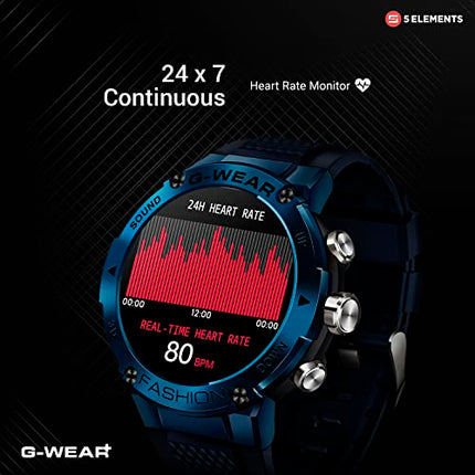 5Elements G-WEAR+ Fashion BT Calling Smartwatch Sport 1.32Inch UltraHD TrueView Display 750 Nits 360*360 Pixels 24/7 HR Monitor Voice assist 10Day Battery Built in Games Hindi Language - Unboxify