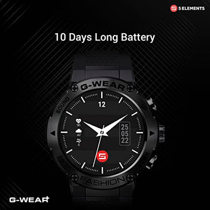 5Elements G-WEAR+ Fashion BT Calling Smartwatch Sport 1.32Inch UltraHD TrueView Display 750 Nits 360*360 Pixels 24/7 HR Monitor Voice assist 10Day Battery Built in Games Hindi Language - Unboxify
