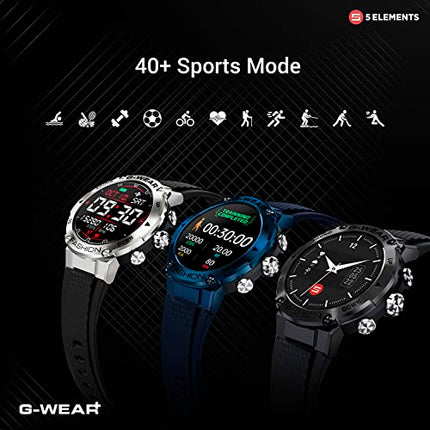 5Elements G-WEAR+ Fashion BT Calling Smartwatch Sport 1.32Inch UltraHD TrueView Display 750 Nits 360*360 Pixels 24/7 HR Monitor Voice assist 10Day Battery Built in Games Hindi Language - Unboxify