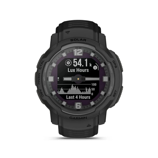 Garmin Instinct Crossover Solar - Tactical Edition, Rugged Hybrid Smartwatch with Solar Charging Capabilities, Tactical-Specific Features, Analog Hands and Digital Display, Black