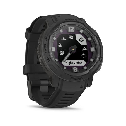 Garmin Instinct Crossover Solar - Tactical Edition, Rugged Hybrid Smartwatch with Solar Charging Capabilities, Tactical-Specific Features, Analog Hands and Digital Display, Black