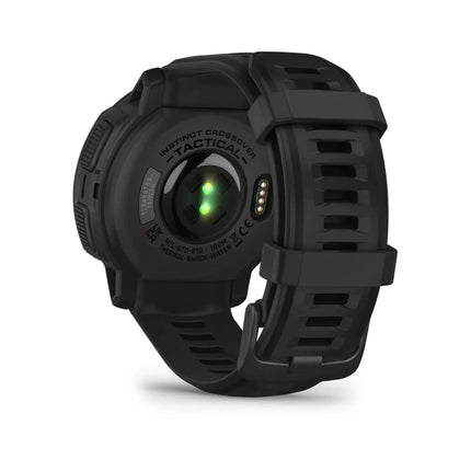 Garmin Instinct Crossover Solar - Tactical Edition, Rugged Hybrid Smartwatch with Solar Charging Capabilities, Tactical-Specific Features, Analog Hands and Digital Display, Black