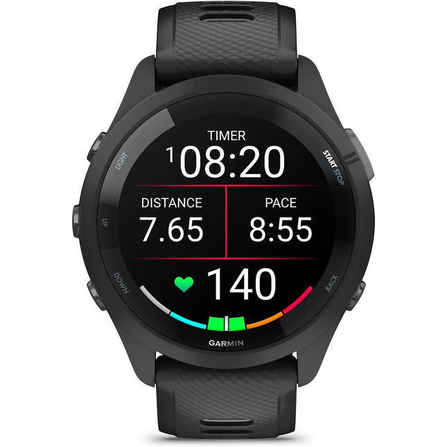 Garmin Forerunner 265 Running Smartwatch, Colorful AMOLED Display, Training Metrics and Recovery Insights, Black and Powder Gray - Unboxify