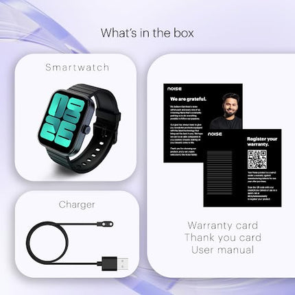 Noise Newly Launched ColorFit Pulse 3 with 1.96" Biggest Display Bluetooth Calling Smart Watch, Premium Build, Auto Sport Detection & 170+ Watch Faces Smartwatch for Men & Women (Jet Black) - Unboxify