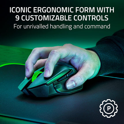 Razer Basilisk V3 X HyperSpeed Wireless Gaming Mouse: Bluetooth & HyperSpeed Wireless Compatible | 7 Programmable Buttons | 18000 DPI Optical Sensor - Matte Black - RZ01-04870100-R3A1