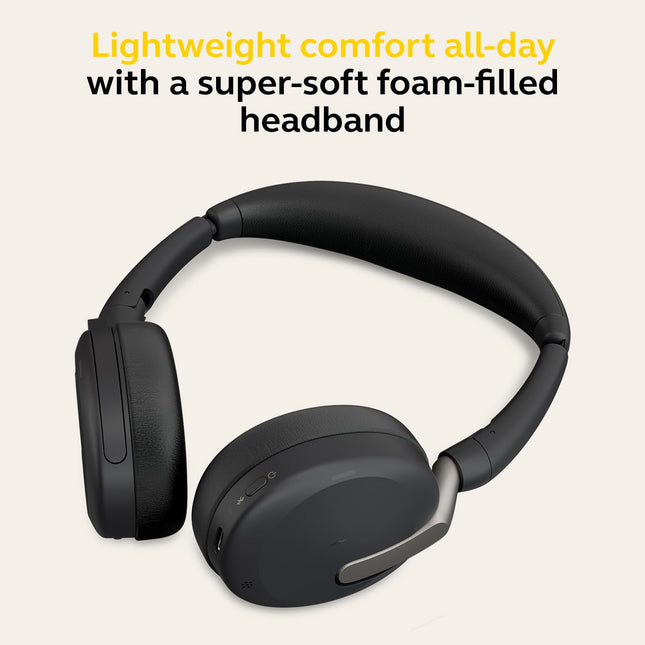 Jabra Evolve2 65 Flex USB-C UC Wireless Headset | Bluetooth Office Headset for Zoom, Google Meet & Webex | Hybrid ANC, Foldable Design - Unboxify
