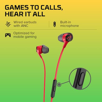 HyperX Cloud Earbuds Ii Gaming Earbuds with Mic-Red (705L8Aa),in Ear,Wired - Unboxify