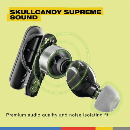 Skullcandy Smokin Buds Wireless in Ear Earbuds – ENC Clear Calls, Music/Movie/Podcast EQ Modes, 20Hr Battery + Rapid Charge, Touch Controls, Solo Bud Use, IPX4 Water Resistant - Unboxify