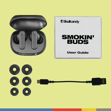 Skullcandy Smokin Buds Wireless in Ear Earbuds – ENC Clear Calls, Music/Movie/Podcast EQ Modes, 20Hr Battery + Rapid Charge, Touch Controls, Solo Bud Use, IPX4 Water Resistant - Unboxify