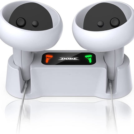 New World Charging Dock for Meta quest Oculus Quest 2 Controllers,VR Charger Station Fast Charging Kit for Meta Oculus Quest 2 Controllers with 2 Rechargeable Batteries