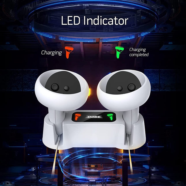 New World Charging Dock for Meta quest Oculus Quest 2 Controllers,VR Charger Station Fast Charging Kit for Meta Oculus Quest 2 Controllers with 2 Rechargeable Batteries