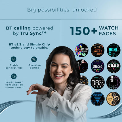 Noise Newly Launched Mettalix: 1.4" HD Display with Metallic Straps and Stainless Steel Finish, BT Calling, Functional Crown, 7 Day Battery, Smart Watch for Men and Women (Elite Silver) - Unboxify