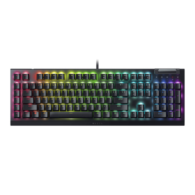 Razer BlackWidow V4 X -Yellow Switch 6 Dedicated Macro Keys I Multi-Function Roller and Secondary Media Keys I Mechanical Gaming Keyboard Chroma RGB- Black - RZ03-04701800-R3M1