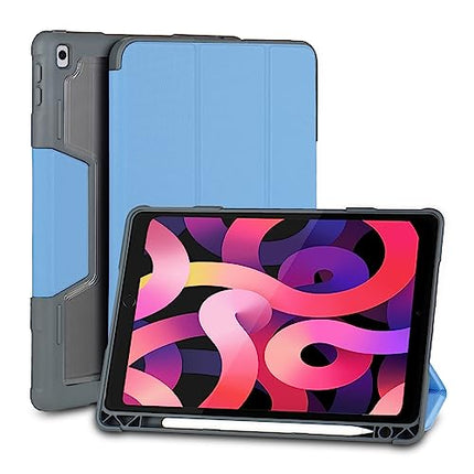 Neopack Drop Tested Defender Case with 2.5D Full Tempered Glass & Pencil Holder for iPad 10.2", Fits: 7th, 8th & 9th Gen (Blue) - Unboxify