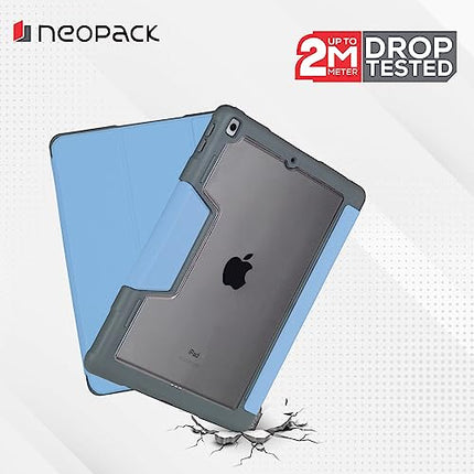 Neopack Drop Tested Defender Case with 2.5D Full Tempered Glass & Pencil Holder for iPad 10.2", Fits: 7th, 8th & 9th Gen (Blue) - Unboxify