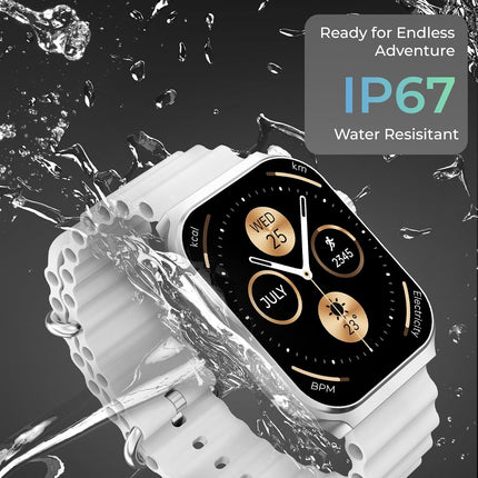 beatxp Marv Ultra 2.01 HD Bluetooth Calling Smart Watch, Metal Body, Rotary Crown, 500 Nits, Health Tracking, Wireless Charging (Ice Silver) - Unboxify