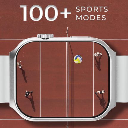 beatxp Marv Ultra 2.01 HD Bluetooth Calling Smart Watch, Metal Body, Rotary Crown, 500 Nits, Health Tracking, Wireless Charging (Ice Silver) - Unboxify