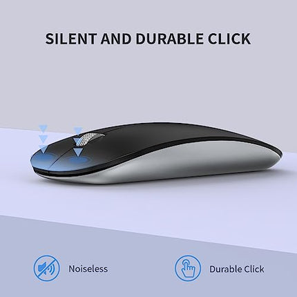 Offbeat - Atom Dual Bluetooth 5.1+5.1 & 2.4Ghz Wireless, Type-C Rechargeable Silent Click Mouse, Triple Device connectivity Windows, Mac, iOS, Android - Unboxify