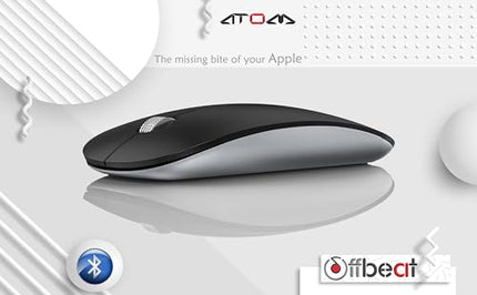 Offbeat - Atom Dual Bluetooth 5.1+5.1 & 2.4Ghz Wireless, Type-C Rechargeable Silent Click Mouse, Triple Device connectivity Windows, Mac, iOS, Android - Unboxify