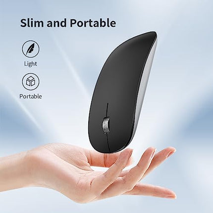Offbeat - Atom Dual Bluetooth 5.1+5.1 & 2.4Ghz Wireless, Type-C Rechargeable Silent Click Mouse, Triple Device connectivity Windows, Mac, iOS, Android - Unboxify