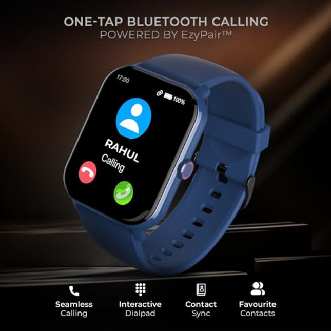 beatXP Marv Neo Smart Watch with 1.85” Ultra HD Display, Bluetooth Calling, 240*280px, AI Voice Assistant, 100+ Sports Modes, Heart Rate Monitoring, SpO2, IP68, Fast Charging, 100+ Watch Faces (Blue) - Unboxify