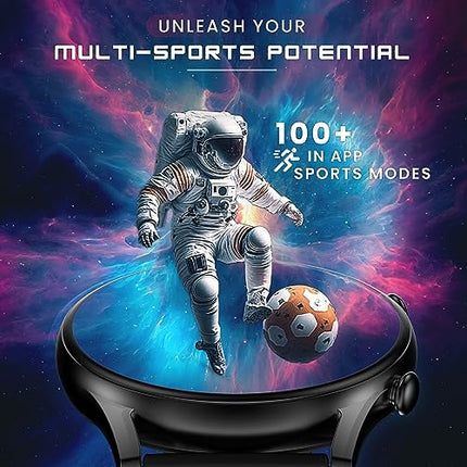 HAMMER Glide 1.43" AMOLED Round Dial Smart Watch with Calling Function, Premium Metallic Build, Always on Display, Multiple Sports Modes (Electric Blue) - Unboxify