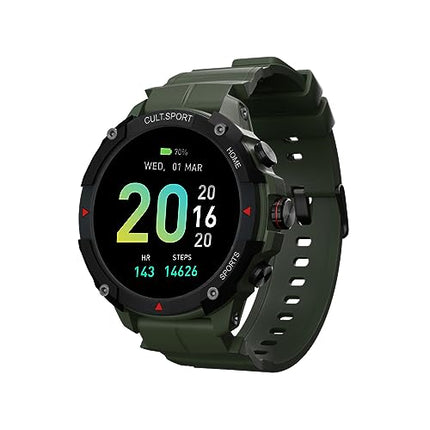 CULTSPORT Ranger XR 1.43" AMOLED Smartwatch,Outdoor Rugged Smartwatch for Men, 850 NITS, Always On Display, Bluetooth Calling, 420mAh Battery, Sports Recognition, Health Tracking, Round Digital Watch - Unboxify