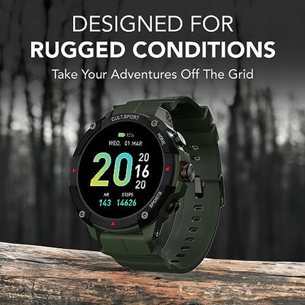 CULTSPORT Ranger XR 1.43" AMOLED Smartwatch,Outdoor Rugged Smartwatch for Men, 850 NITS, Always On Display, Bluetooth Calling, 420mAh Battery, Sports Recognition, Health Tracking, Round Digital Watch - Unboxify