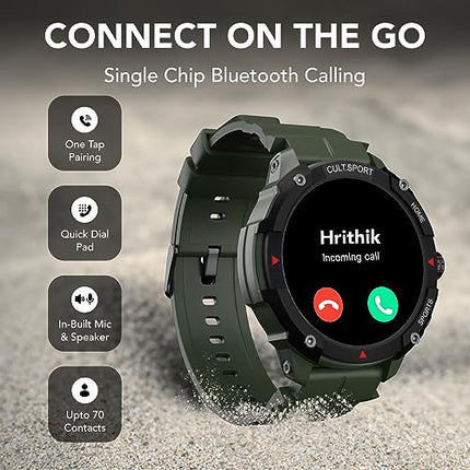 CULTSPORT Ranger XR 1.43" AMOLED Smartwatch,Outdoor Rugged Smartwatch for Men, 850 NITS, Always On Display, Bluetooth Calling, 420mAh Battery, Sports Recognition, Health Tracking, Round Digital Watch - Unboxify
