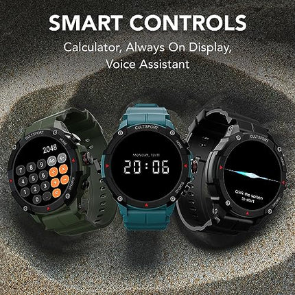 CULTSPORT Ranger XR 1.43" AMOLED Smartwatch,Outdoor Rugged Smartwatch for Men, 850 NITS, Always On Display, Bluetooth Calling, 420mAh Battery, Sports Recognition, Health Tracking, Round Digital Watch - Unboxify