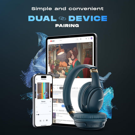 Noise Newly Launched Three Wireless On-Ear Headphones with 70H Playtime, 40mm Driver, Low Latency(up to 45ms),Dual Pairing, BT v5.3 - Unboxify