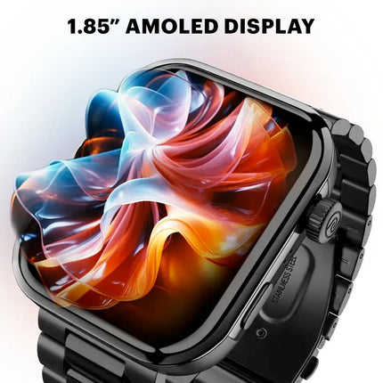 Noise Colorfit Pro 5 Smart Watch 1.85" AMOLED Display, BT Calling, New DIY Watch Faces, Smart Dock Design, Emergency SOS Tech, Emoji Support, 5X Faster Data Transfer, Instacharge (Starlight Gold) - Unboxify