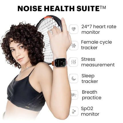 Noise Colorfit Pro 5 Smart Watch 1.85" AMOLED Display, BT Calling, New DIY Watch Faces, Smart Dock Design, Emergency SOS Tech, Emoji Support, 5X Faster Data Transfer, Instacharge (Starlight Gold) - Unboxify
