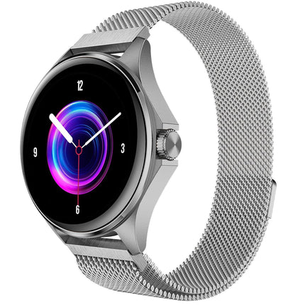 beatXP Nuke 1.32” Super AMOLED Display Bluetooth Calling Smart Watch, 466 * 466px, Metal Body, 500 Nits, 60Hz Refresh Rate, 100+ Sports Modes, 24/7 Health Tracking, IP67 (Silver with Metal Magnetic) - Unboxify