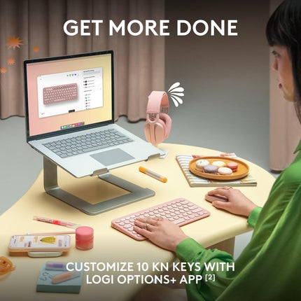 Logitech Pebble Keys 2 K380s, Multi-Device Bluetooth Wireless Keyboard with Customisable Shortcuts, Slim and Portable, Easy-Switch for Windows, macOS, iPadOS, Android, Chrome OS