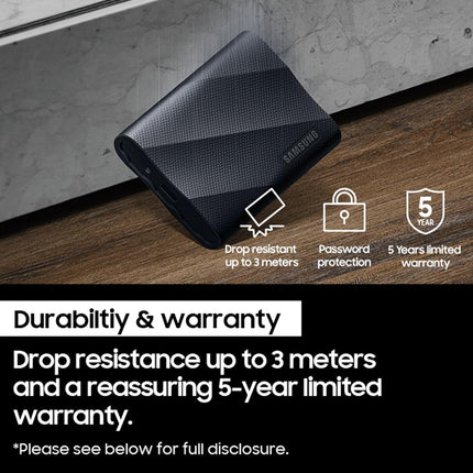 Samsung T9 Portable External SSD 4TB, USB 3.2, Speed up to 2,000 MB/s Read/Write Speed, Storage for Professional Creators - videographers, Graphic Designers, Artists, MU-PG4T0B/WW, Black