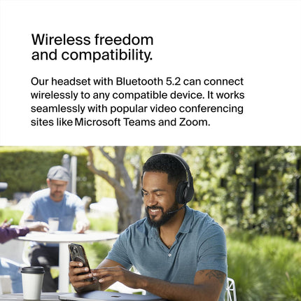 Belkin Soundform Adapt Wireless Over Ear Headset, Headphones for Work, Play, Gaming, & Travel W/Built-in Boom Microphone, 45H Battery Life - Compatible with iPhone, Ipad, Galaxy, and More - Black - Unboxify