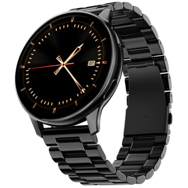 Noise Vortex Plus 1.46” AMOLED Display, AoD BT Calling, Sleek Metal Finish, 7 Days Battery Life, All New OS and with 100+ Watch Faces & Health Suite (Metal Black) - Unboxify