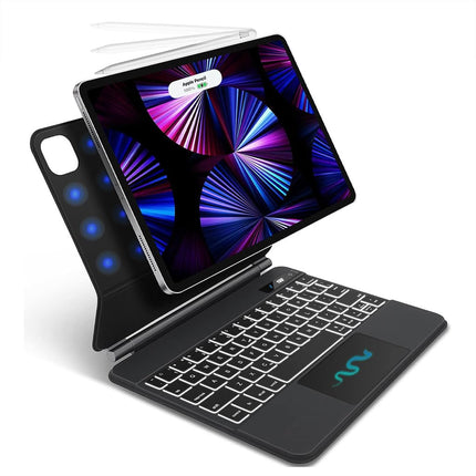 Magic Style Keyboard Case for iPad 10th Gen 10.9 inch 2022, New iPad 11th Gen (A16,2025) with 3 Level Brightness Backlit, All Gesture Touchpad, Floating Cantilever Design, LED Display, Magnetic Cover