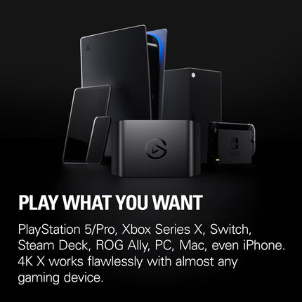 Elgato 4K X – Capture Up to 4K144 with Ultra-Low Latency on PS5/Pro, Xbox Series X/S, Nintendo Switch, OBS and More, HDMI 2.1, VRR, HDR10, USB 3.2 Gen 2, for Streaming & Recording, PC/Mac/iPad