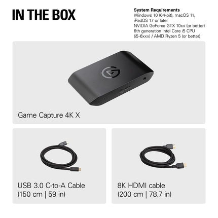 Elgato 4K X – Capture Up to 4K144 with Ultra-Low Latency on PS5/Pro, Xbox Series X/S, Nintendo Switch, OBS and More, HDMI 2.1, VRR, HDR10, USB 3.2 Gen 2, for Streaming & Recording, PC/Mac/iPad