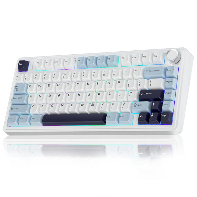 Aula F75 75% Wireless Mechanical Keyboard | Hot Swappable | Pre-lubed Linear Switches | RGB Backlit | 2.4GHz/Type-C/Bluetooth Gaming Keyboard (Reaper Switch)