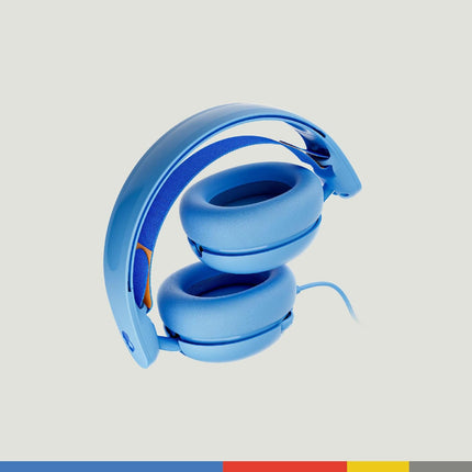 Skullcandy Grom Over-Ear Wired Headphones for Kids, Volume-Limiting, Share Audio Port, Microphone, Work with Bluetooth Devices and Computers - Surf Blue